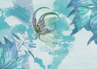 Abst Watercolor Flowers 36