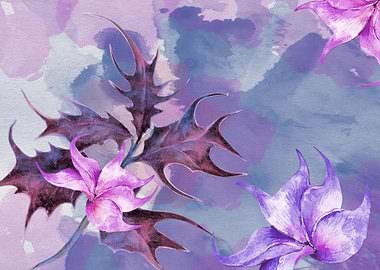 Abst Watercolor Flowers 14
