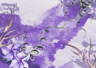 Abst Watercolor Flowers 23