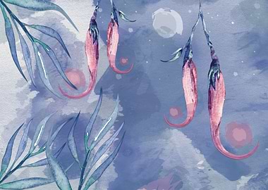 Abst Watercolor Flowers 16