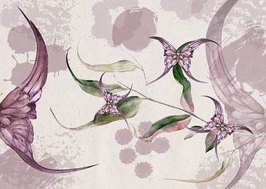 Abst Watercolor Flowers 08