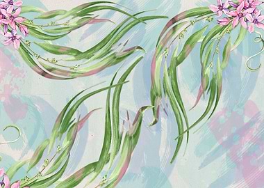 Abst Watercolor Flowers 05