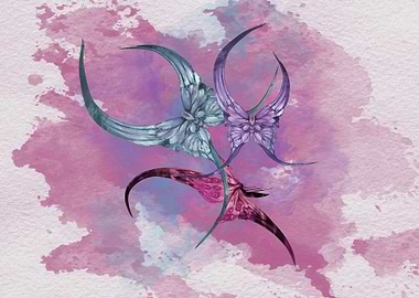 Abst Watercolor Flowers 28