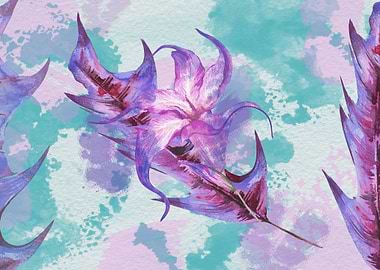 Abst Watercolor Flowers 39