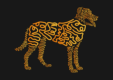 Hand drawn dog line art