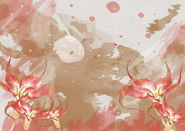 Abst Watercolor Flowers 22