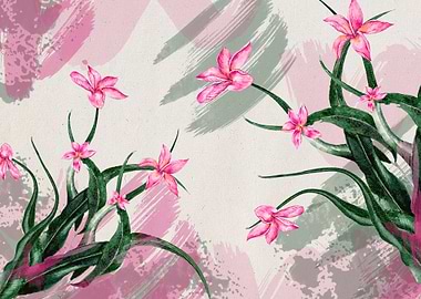 Abst Watercolor Flowers 02