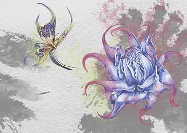 Abst Watercolor Flowers 18