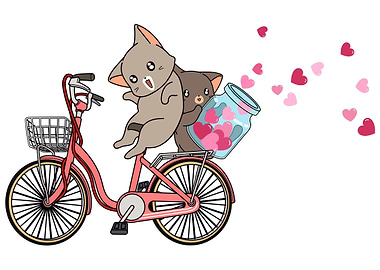Funny cat are riding