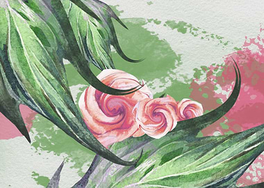 Abst Watercolor Flowers 50