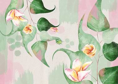 Abst Watercolor Flowers 07