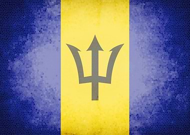 Barbados vintage flag