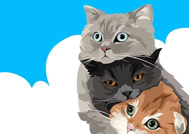 cute cat cartoon potrait