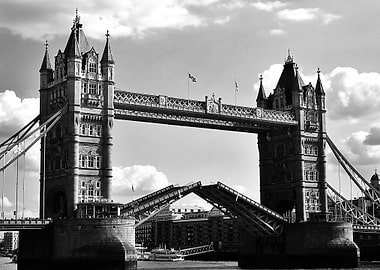 Tower bridge cloudy day