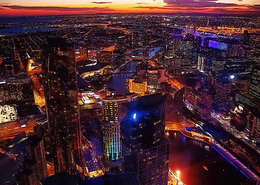Melbourne at night