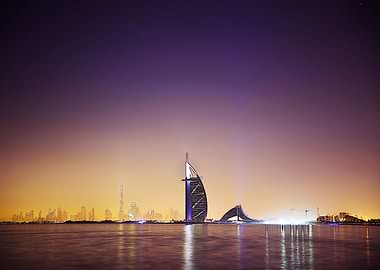 Dubai city at sunset