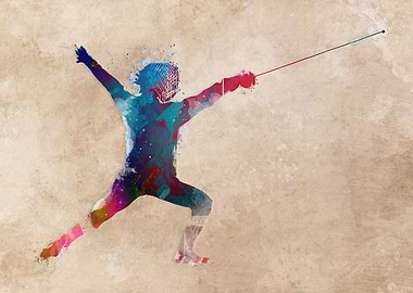 Fencing sport art