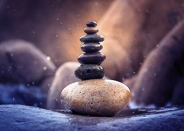 Feng shui stack of rock