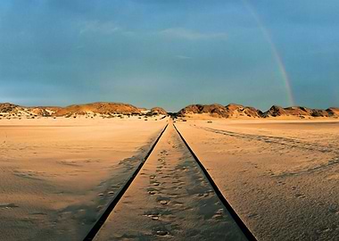 Railway rails desert