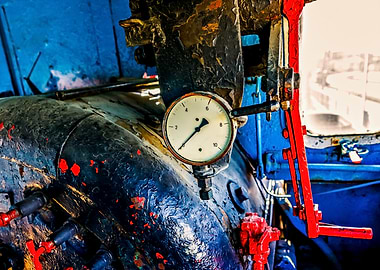 Old Locomotive Steam Gauge