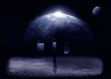 Three monoliths in space