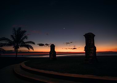 Sunset Land and Stars