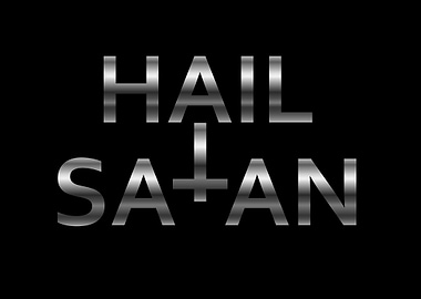 Hail Satan Silver cross