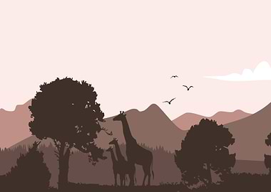 poster mountains animal