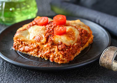 Dish of lasagne