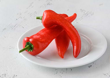 Fresno peppers on a plate