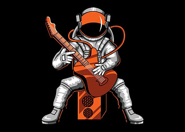 Astronaut playing music