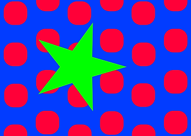 Green Star on Dots