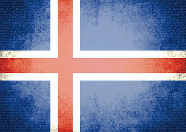 Iceland vintage flag