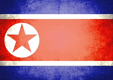 North Korea vintage flag