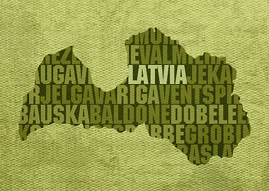 Latvia Country Word Map