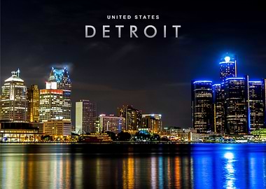 Detroit night view