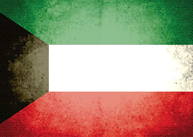 Kuwait vintage flag