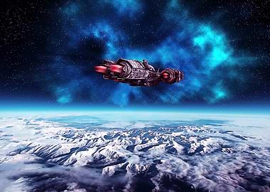 Spaceship ice planet