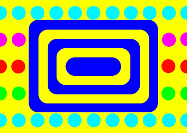 Blue Rectangle on Dots