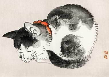 Sleeping cat Kono Bairei