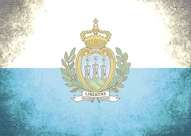 San Marino vintage flag
