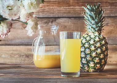 Glass of pineapple juice