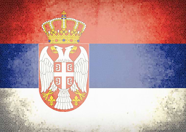 Serbia vintage flag