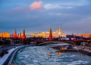 Moscow Kremlin At Sunset