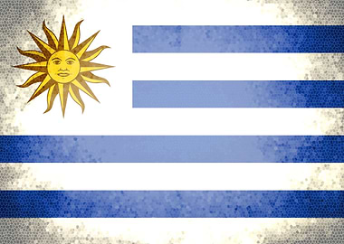 Uruguay vintage flag