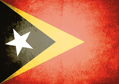 Timor Leste vintage flag