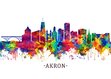 Akron Ohio Skyline