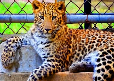 Caged Leopard