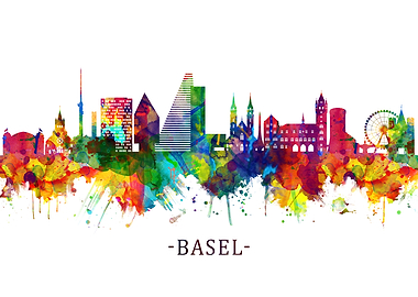 Basel Switzerland Skyline