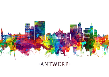Antwerp Belgium Skyline